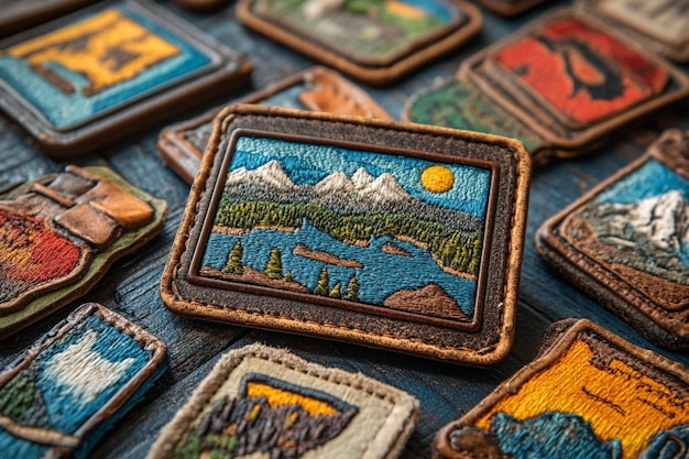Samples of embroidered patches